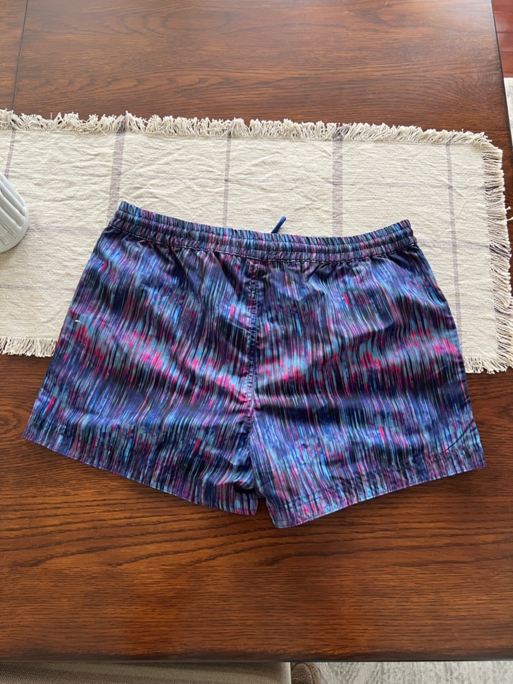 Women's Blue-Purple Patterned Drawstring Shorts - Picture 2 of 6